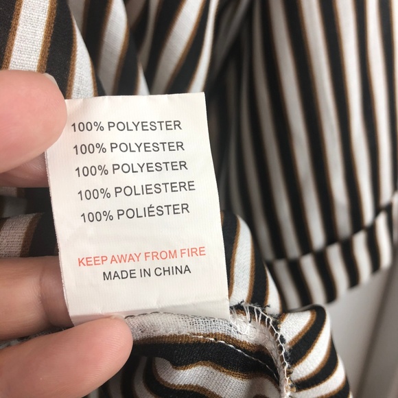 SOLD | Glamorous Striped Faux Wrap Blouse - Picture 8 of 8